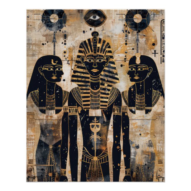 Old Egypt Pharaoh King Court Poster (Vorderseite)