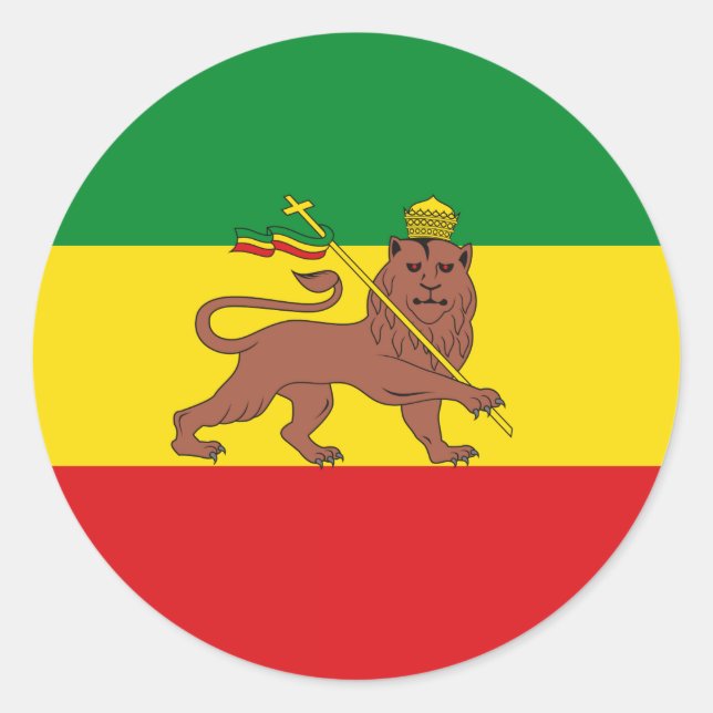 Old Ehtiopian flag Runder Aufkleber (Vorderseite)