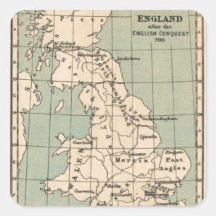 Old England Map Quadratischer Aufkleber