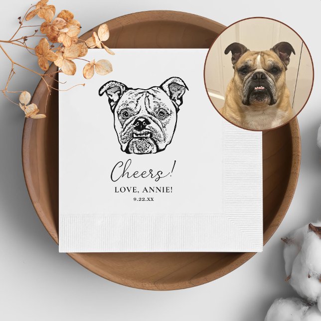 Old English Bulldog Personalisiert Cheers Napkins Serviette (Von Creator hochgeladen)