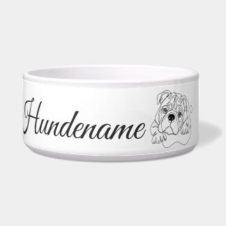 Old English Bulldogge Line Art personalized bowl Napf