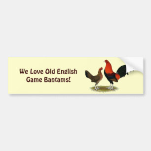 Old English Game Bantams: BB Red Pair Autoaufkleber