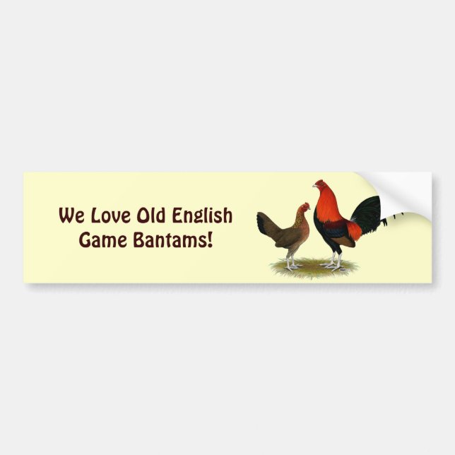 Old English Game Bantams: BB Red Pair Autoaufkleber (Vorne)