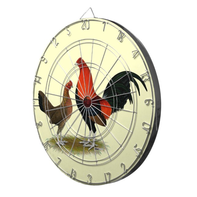 Old English Game Bantams: BB Red Pair Dartscheibe (Vorderseite rechts)