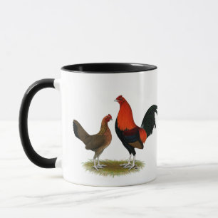 Old English Game Bantams: BB Red Pair Tasse