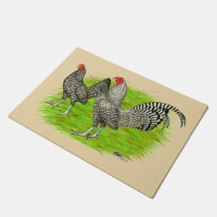 Old English Game Barred Chickens Fußmatte