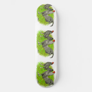 Old English Game Barred Chickens Skateboard