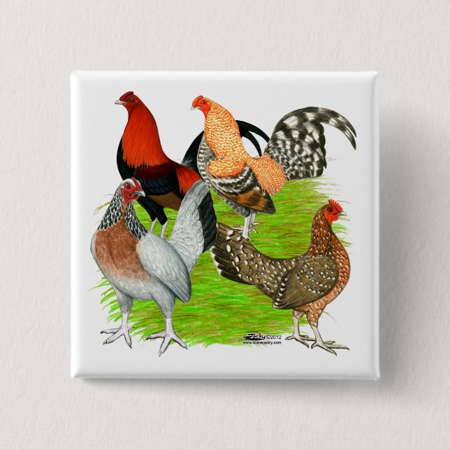 Old English Game Quartett Button (Vorderseite)