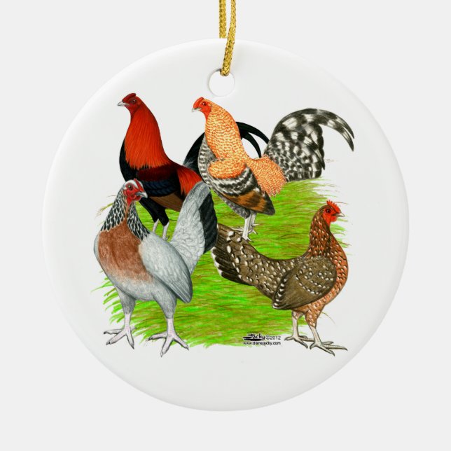 Old English Game Quartett Keramikornament (Vorne)