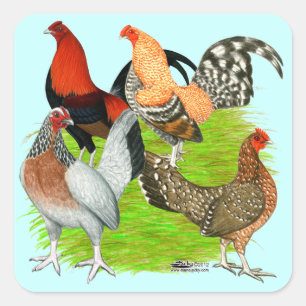 Old English Game Quartett Quadratischer Aufkleber