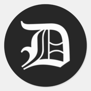 Old English Letter D Runder Aufkleber