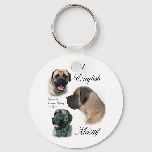 Old English Mastiff Geschenke Schlüsselanhänger (Vorderseite)