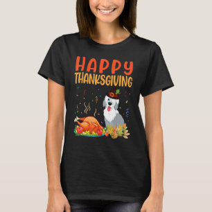 Old English Sheep Dog betrachtet Truthahnfleisch g T-Shirt