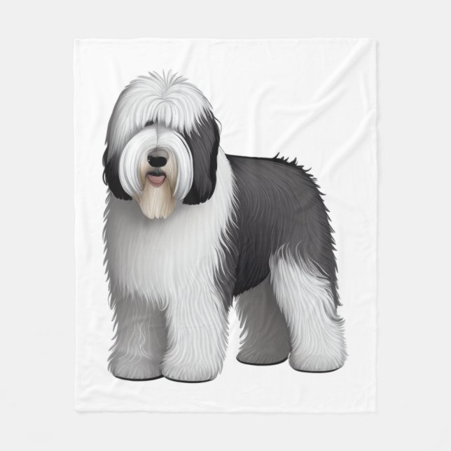 Old English Sheepdog 10 Fleecedecke (Vorderseite)