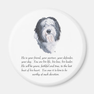 Old English Sheepdog Andenken - Männlich Magnet