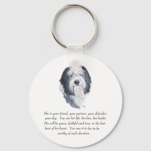 Old English Sheepdog Andenken Schlüsselanhänger