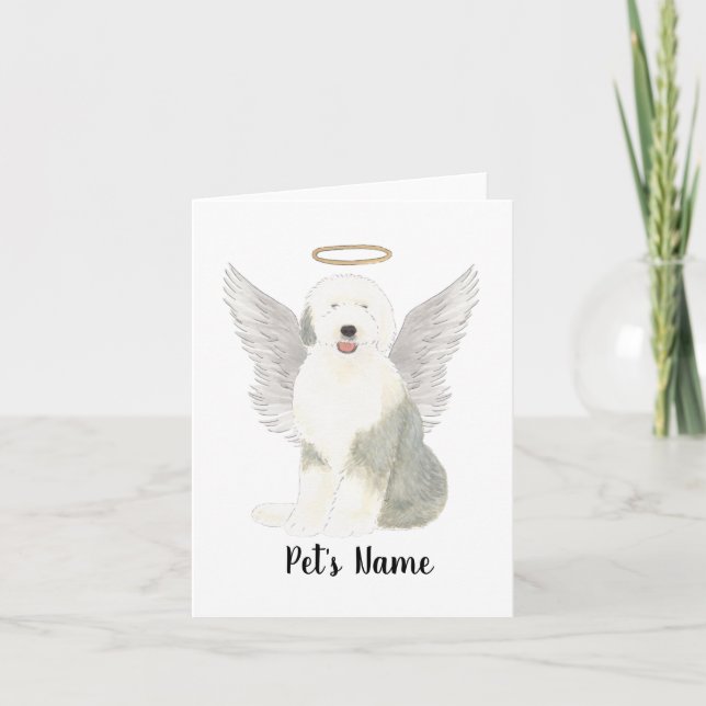 Old English Sheepdog Beileid Memorial Karte (Vorderseite)