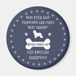 Old English Sheepdog Best Friends Magnet