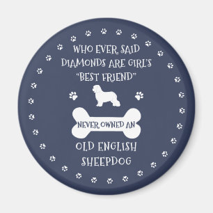 Old English Sheepdog Best Friends Magnet