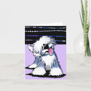Old English Sheepdog Blank Note Card Dankeskarte