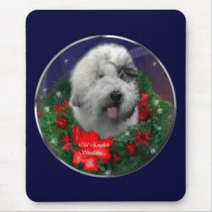 Old English Sheepdog Christmas Geschenke Mousepad