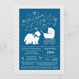 Old English Sheepdog Dog Baby Shower Boy Blue Einladung