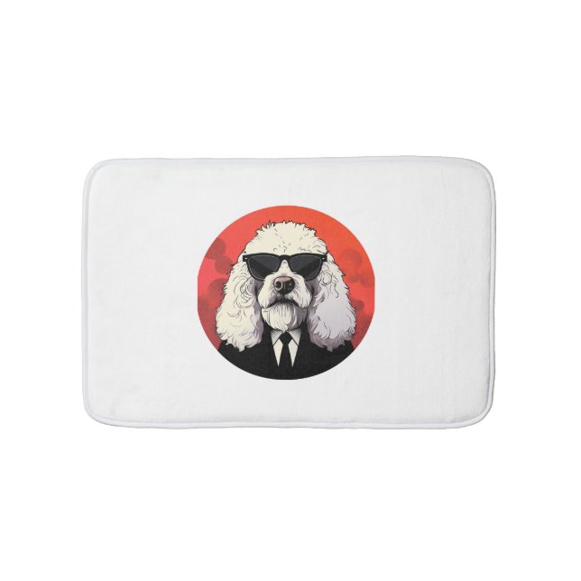 Old English Sheepdog Dog Businessman Badematte (Vorderseite)