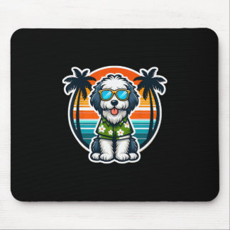 Old English Sheepdog Dog Owner Summer Vibes Vacati Mousepad