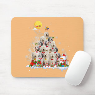 Old English Sheepdog Dog Reindeer Pine Christmas Mousepad