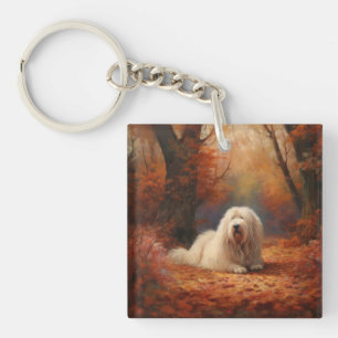 Old English Sheepdog en automne Leaves Fall Inspir