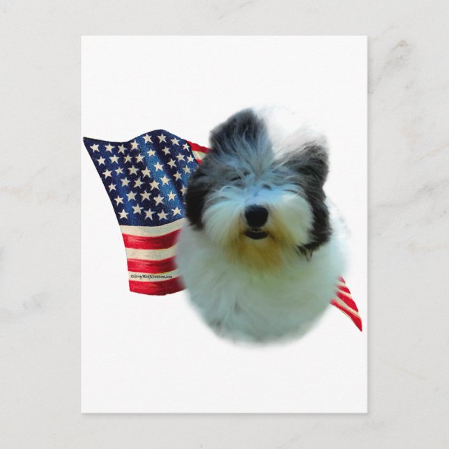 Old English Sheepdog Flag Postkarte (Vorderseite)