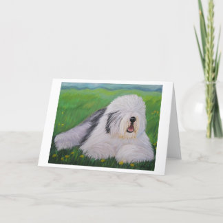Old English Sheepdog Grußkarte nach Sharon Nummer Karte