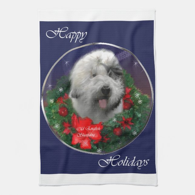 Old English Sheepdog Handtuch (Vertikal)