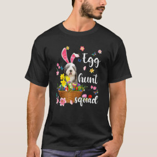 Old English Sheepdog Happy Ostertag farbiges Ei T-Shirt