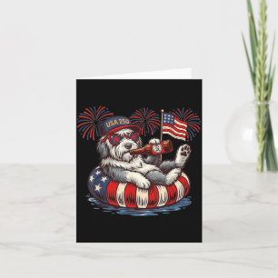 Old English Sheepdog Hund 250. patriotisches Ameri Karte