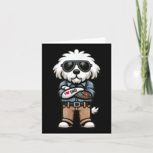 Old English Sheepdog I Liebe Vater Funny Dog Tatto Karte