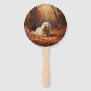 Old English Sheepdog im Herbst Leaves Fall Inspiri Fächer