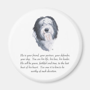 Old English Sheepdog Keepake - Männlich Magnet