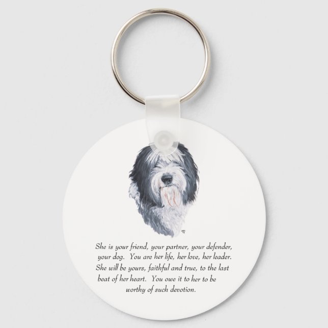 Old English Sheepdog Keepsakes Schlüsselanhänger (Vorderseite)
