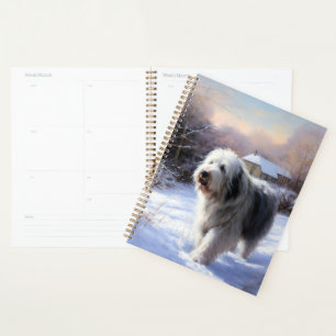 Old English Sheepdog lässt es schlafen Weihnachten Planer