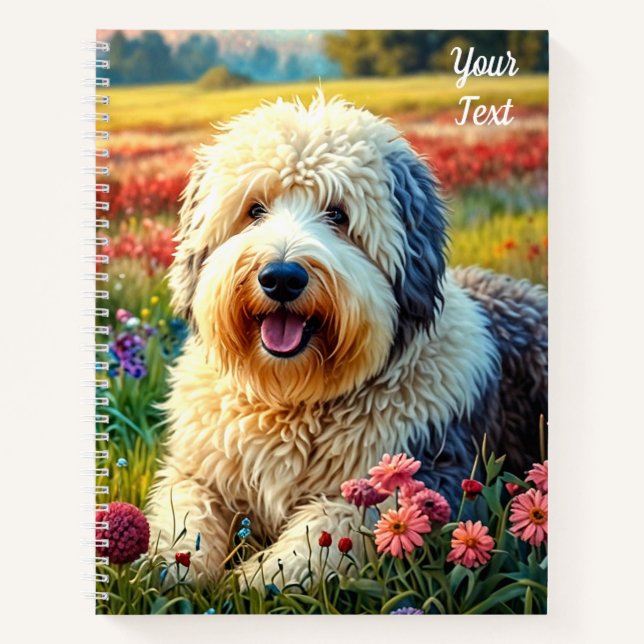 Old English Sheepdog Notizbuch (Vorderseite)