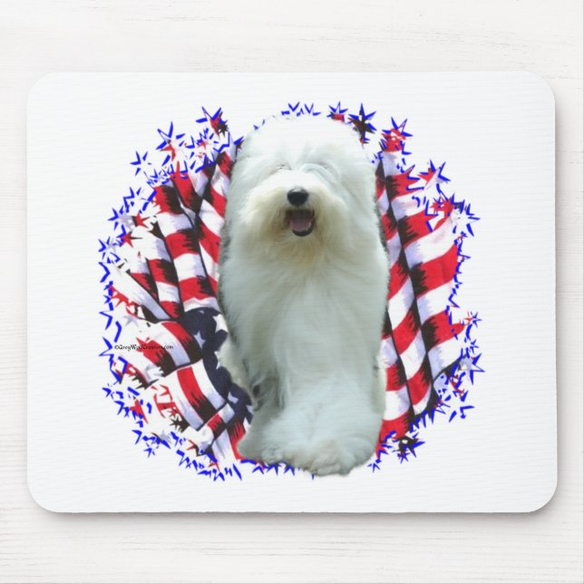 Old English Sheepdog Patriot Mousepad (Vorne)