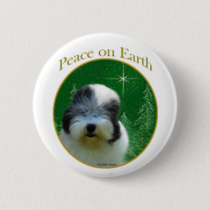 Old English Sheepdog Peace Button