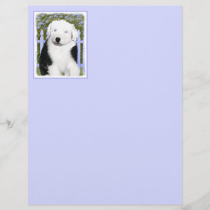 Old English Sheepdog Puppy Painting - Dog Art