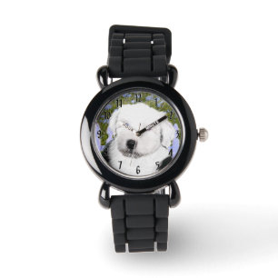 Old English Sheepdog Puppy Painting - Dog Art Armbanduhr