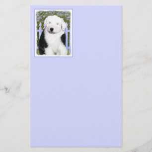 Old English Sheepdog Puppy Painting - Dog Art Briefpapier