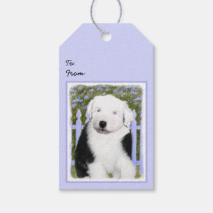 Old English Sheepdog Puppy Painting - Dog Art Geschenkanhänger