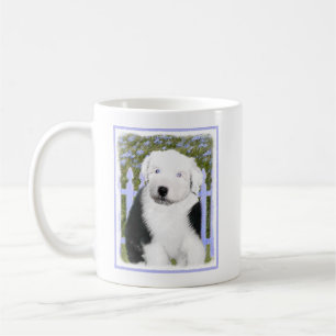 Old English Sheepdog Puppy Painting - Dog Art Kaffeetasse