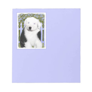 Old English Sheepdog Puppy Painting - Dog Art Notizblock