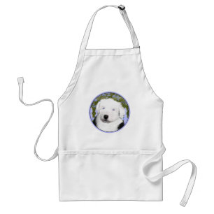 Old English Sheepdog Puppy Painting - Dog Art Schürze